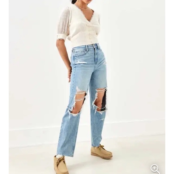 American Eagle Outfitters Lace Trim Puff Sleeve Cream Top in XXL - Picture 3 of 12